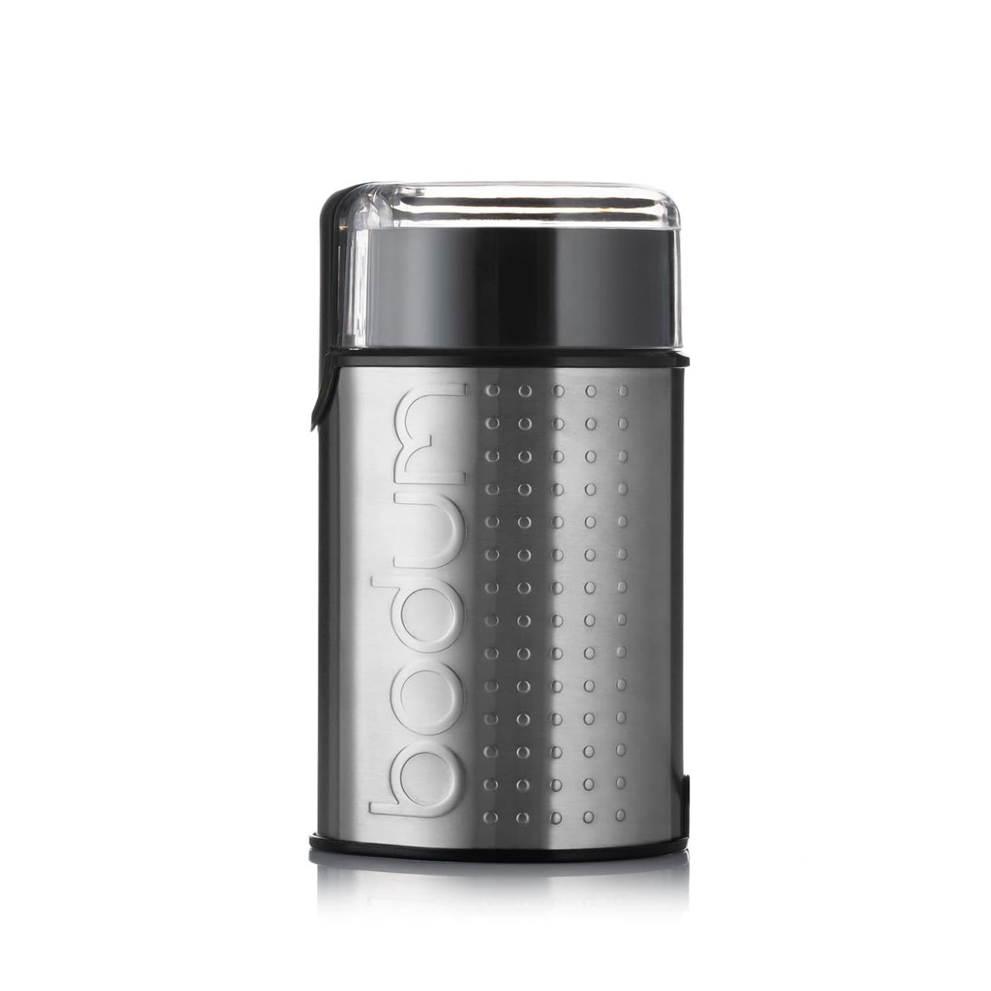 Bodum Bistro electric blade coffee grinder in brushed stainless steel